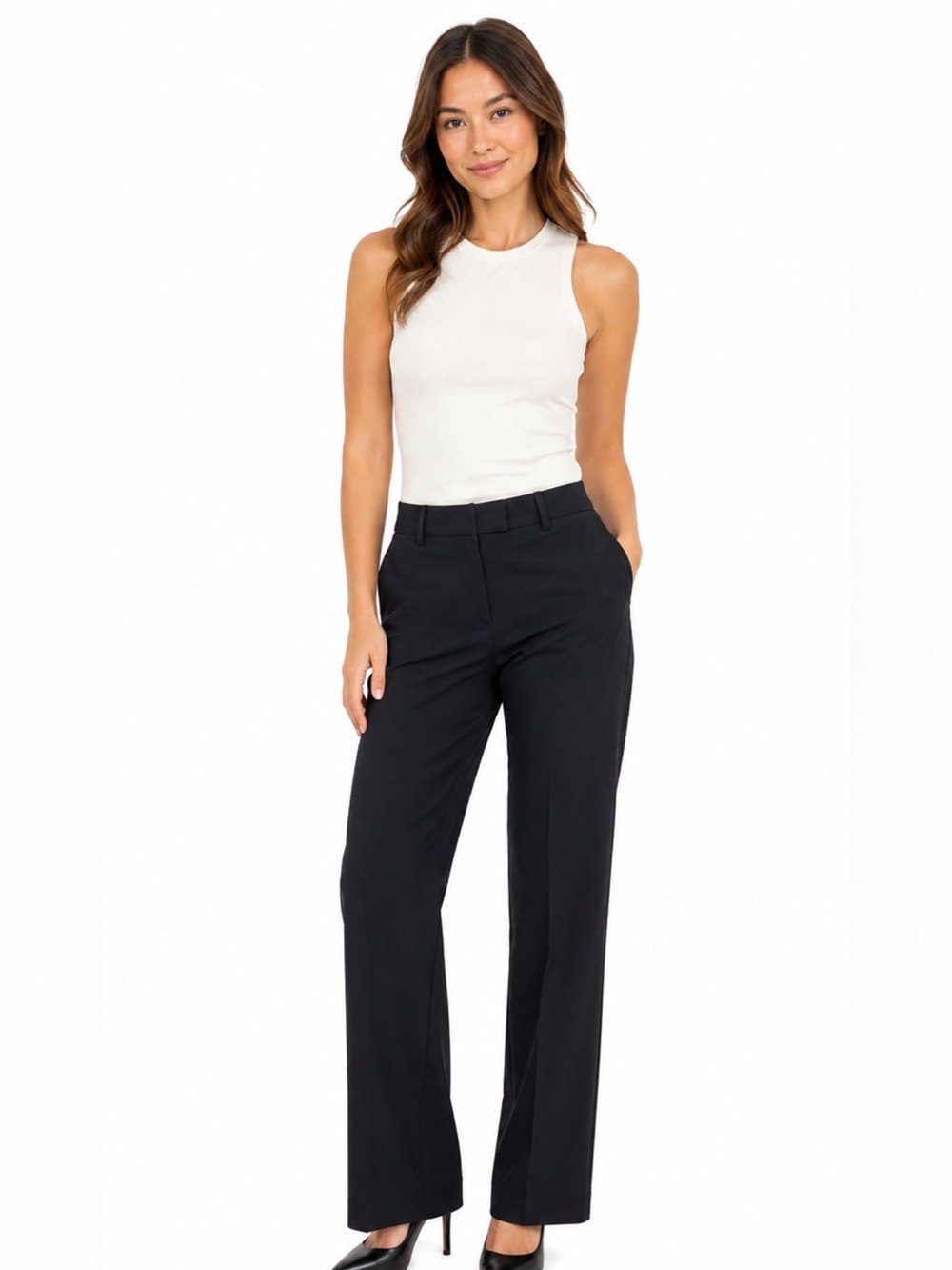 Banana Republic Sloan Fit Black Ankle Pants Size 8 Career Office Minimalist